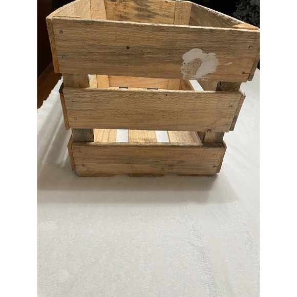 Rustic Wooden Crate Farmhouse Storage Display Box Craft Decor - Picture 2 of 11
